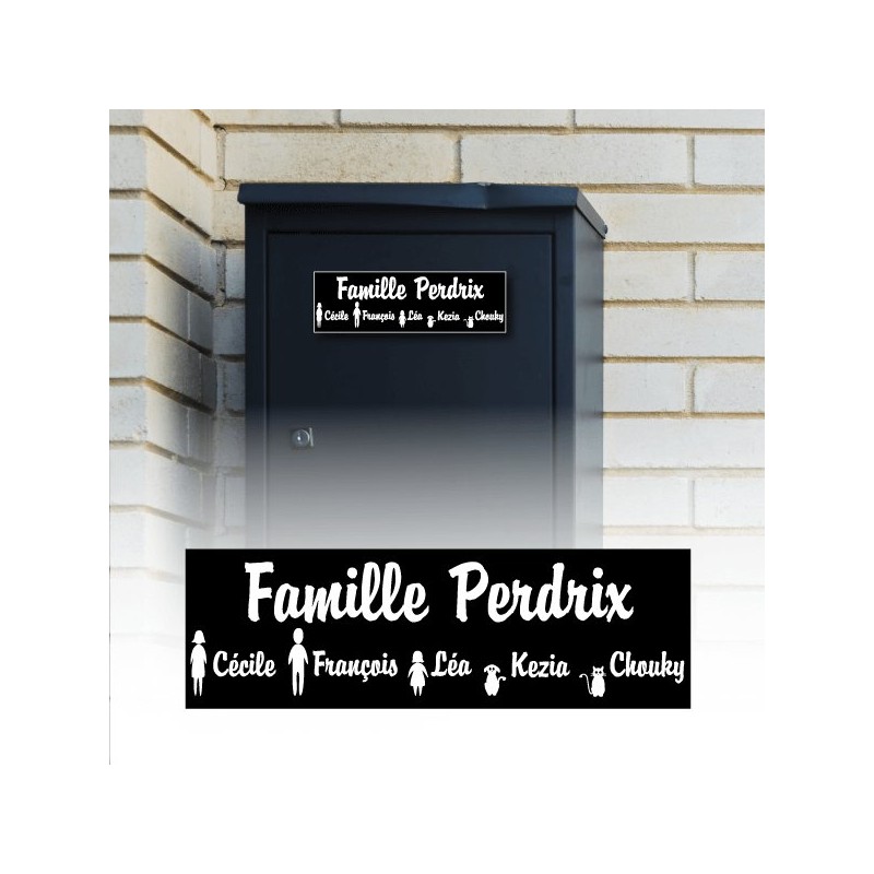 Plaque boite aux lettres pictogramme avec animaux