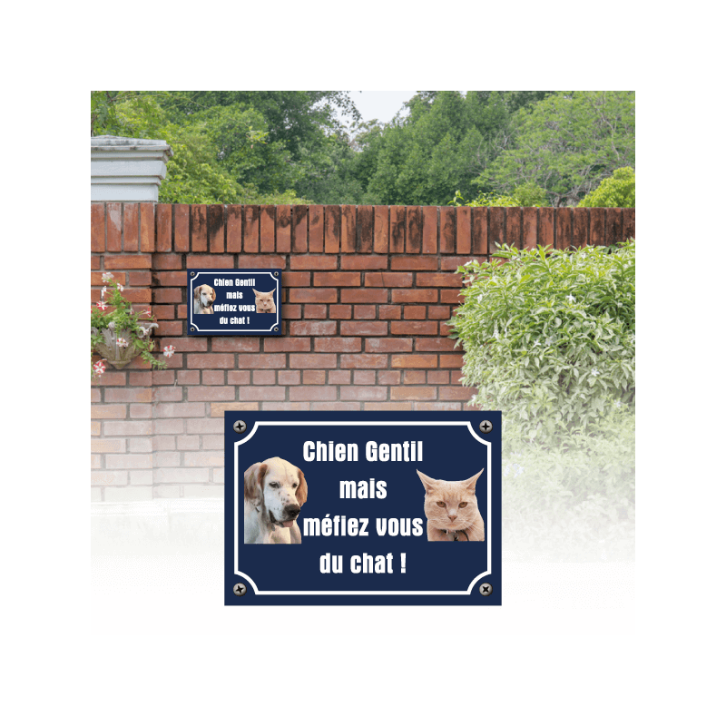 Plaque Chien Gentil Et Chat Mechant Originale Plaque Chien Gentil Et Chat Mechant Originale