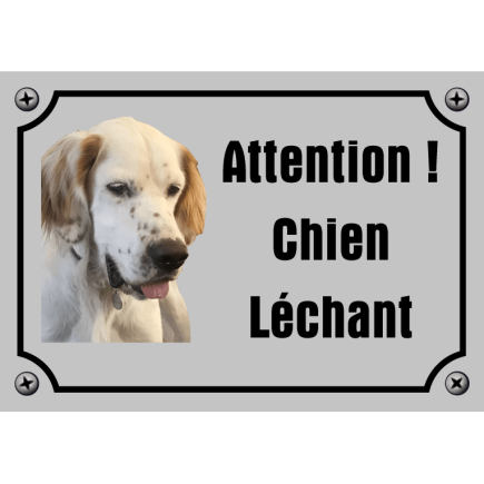 Plaque Attention Chien personnalisée avec la photo et le nom de votre chien.