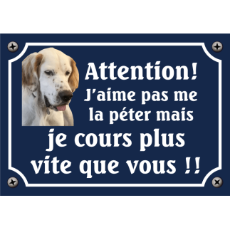 Plaque Chien "J'aime pas me la péter mais je cours plus vite que vous" avec photo