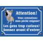 Plaque Chien "Mon péché mignon? Les gens curieux!" avec photo Plaque Chien "Mon péché mignon? Les gens curieux!" avec photo