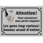 Plaque Chien "Mon péché mignon? Les gens curieux!" avec photo