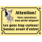 Plaque Chien "Mon péché mignon? Les gens curieux!" avec photo Plaque Chien "Mon péché mignon? Les gens curieux!" avec photo