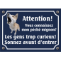 Plaque Chien "Mon péché mignon? Les gens curieux!" avec photo Plaque Chien "Mon péché mignon? Les gens curieux!" avec photo