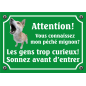 Plaque Chien "Mon péché mignon? Les gens curieux!" avec photo