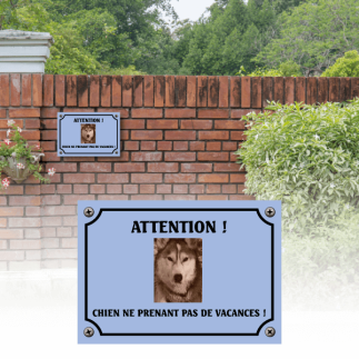 Plaque chien humour "Chien ne prenant pas de vacances"