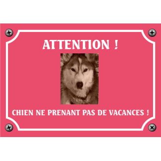 Plaque chien humour "Chien ne prenant pas de vacances"