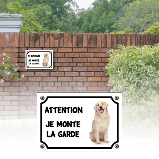 Plaque de porte émaillée Attention au chien