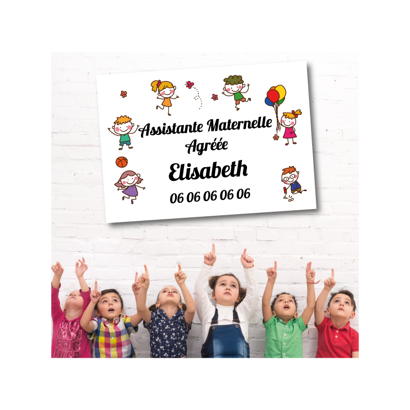 Plaque assistante maternelle agréée personnalisable pour boite aux