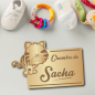 Plaque de Chambre Enfant Bois Chat