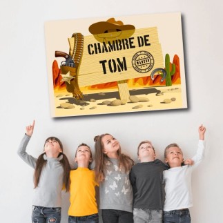 Plaque chambre enfant Western