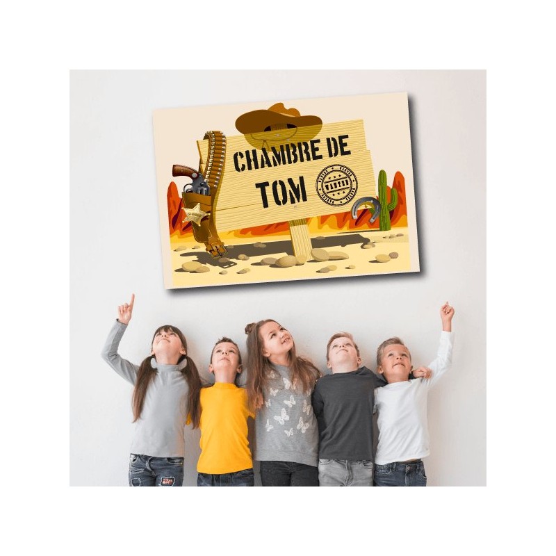 Plaque chambre enfant Western