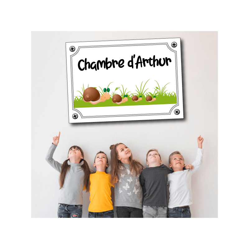 Plaque chambre enfant Escargot Plaque chambre enfant Escargot