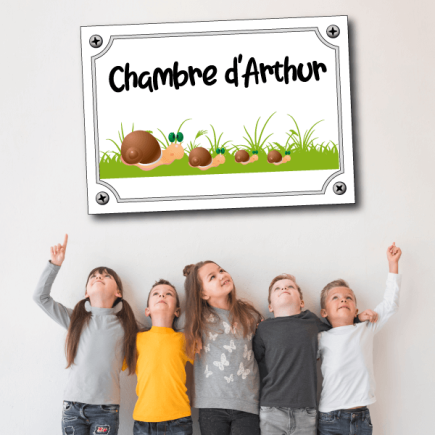 Plaque chambre enfant Escargot