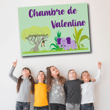 Plaque chambre enfant Jungle