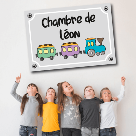 Plaque chambre enfant Train