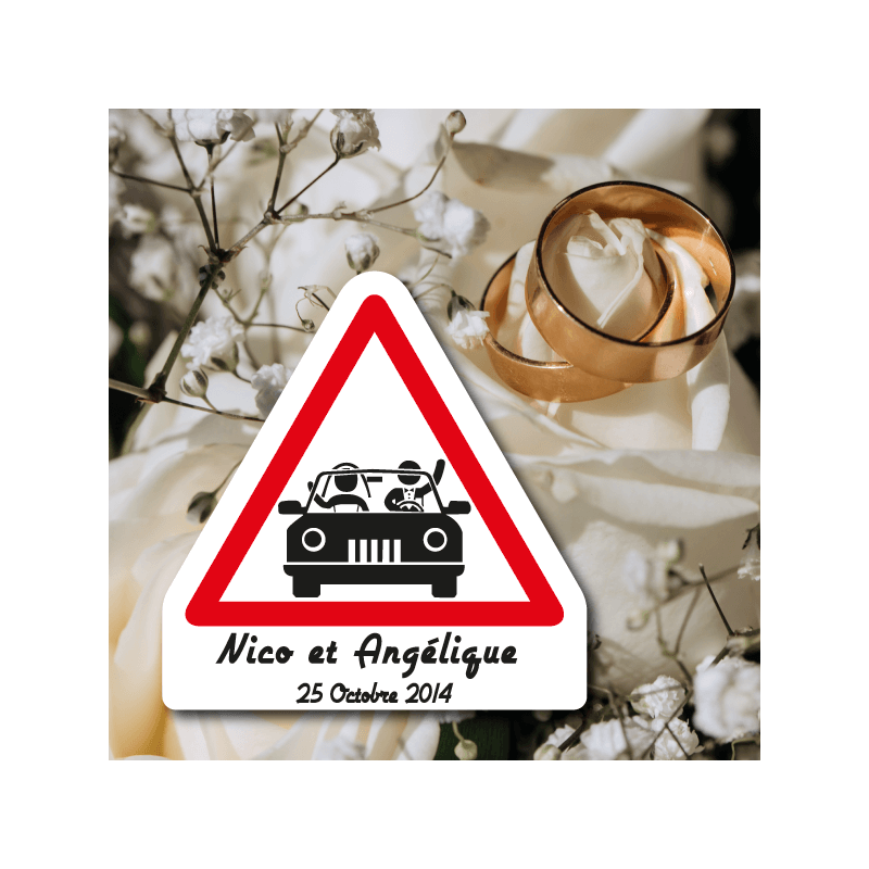 Plaque Attention Mariage homme femme à personnaliser Plaque Attention Mariage homme femme à personnaliser