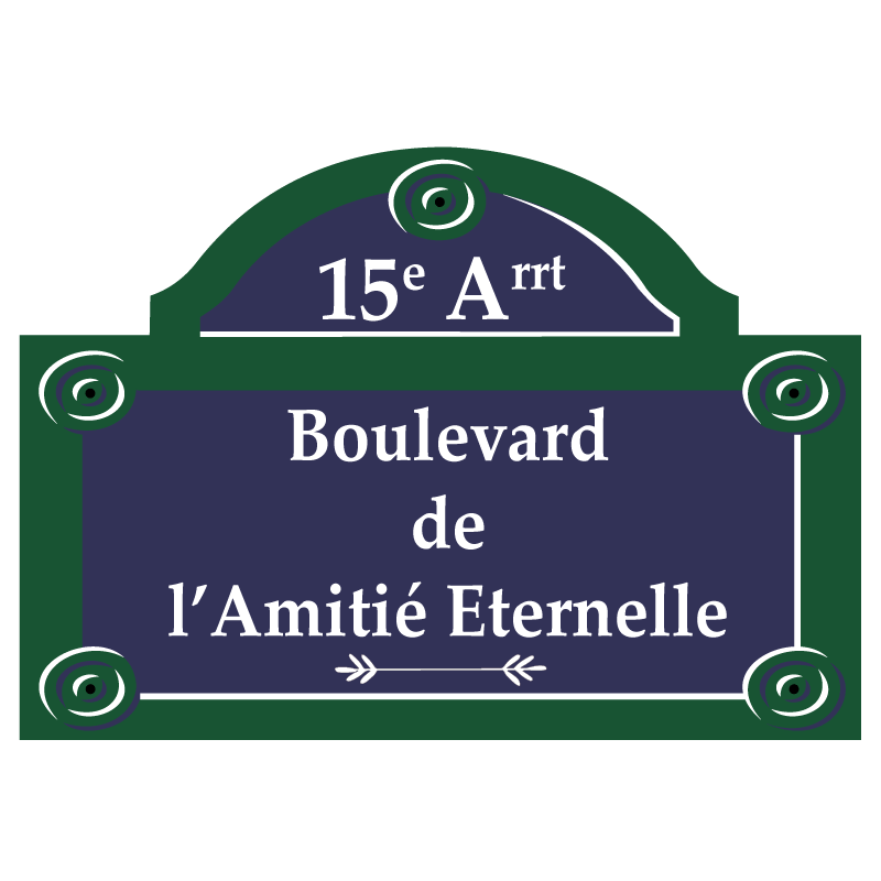 Plaque de rue émaillée Paris 15 x 13 cm avec fronton.
