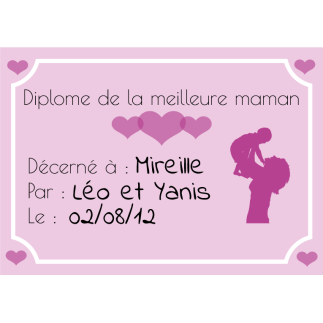 Diplome de la Meilleure maman