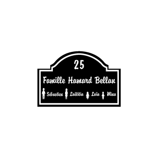 Plaque gravée pour boîte aux lettre - Personnalisable en fonction de votre  famille (BAL0021) Avec Double Face au Dos