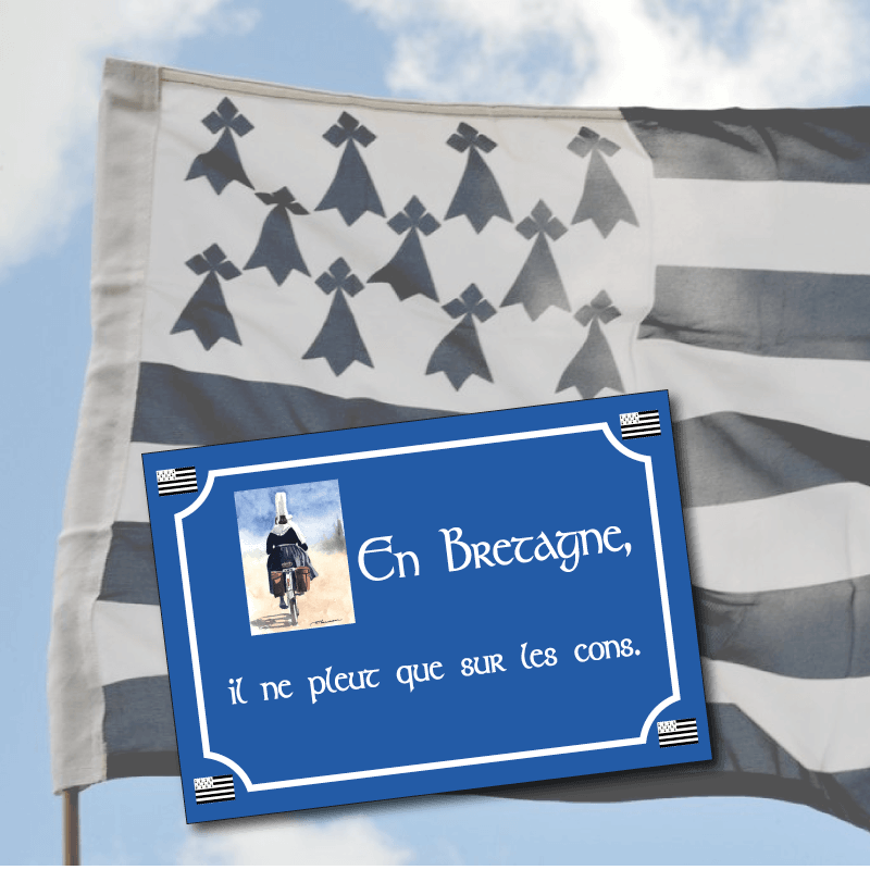 Plaque Humour Breton Il ne pleut que sur les cons