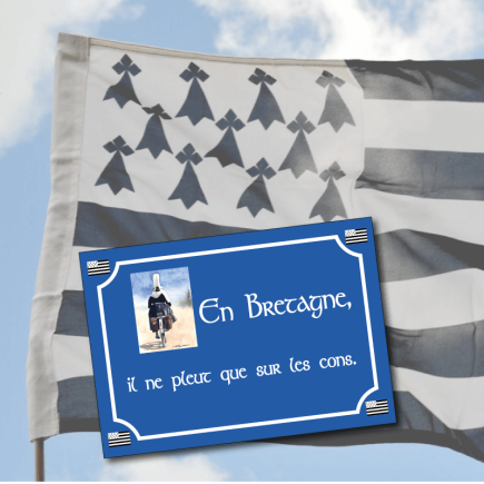 Plaque Humour Breton Il ne pleut que sur les cons