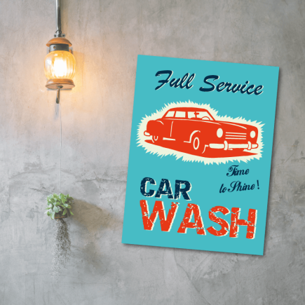 Plaque déco Vintage Car Wash