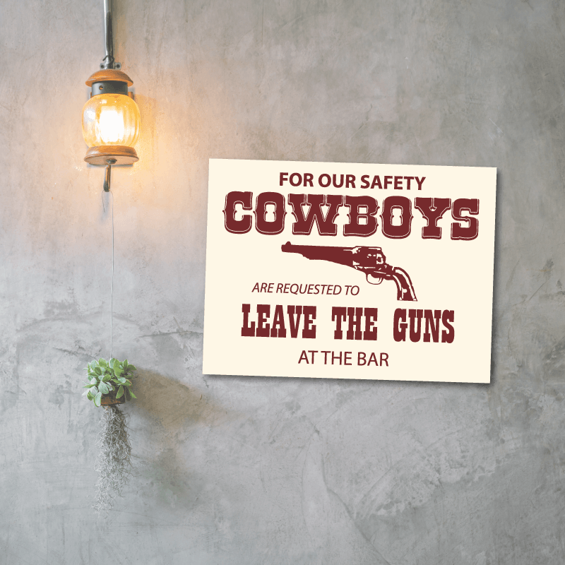 Plaque de décoration Thème Cowboys 20x15cm Plaque de décoration Thème Cowboys 20x15cm