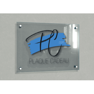 Plaque professionnelle plexiglas transparent 30 x 20