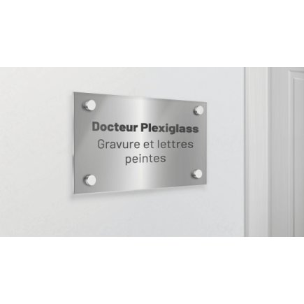 Plaque Professionnelle gravée en Plexiglas personnalisée