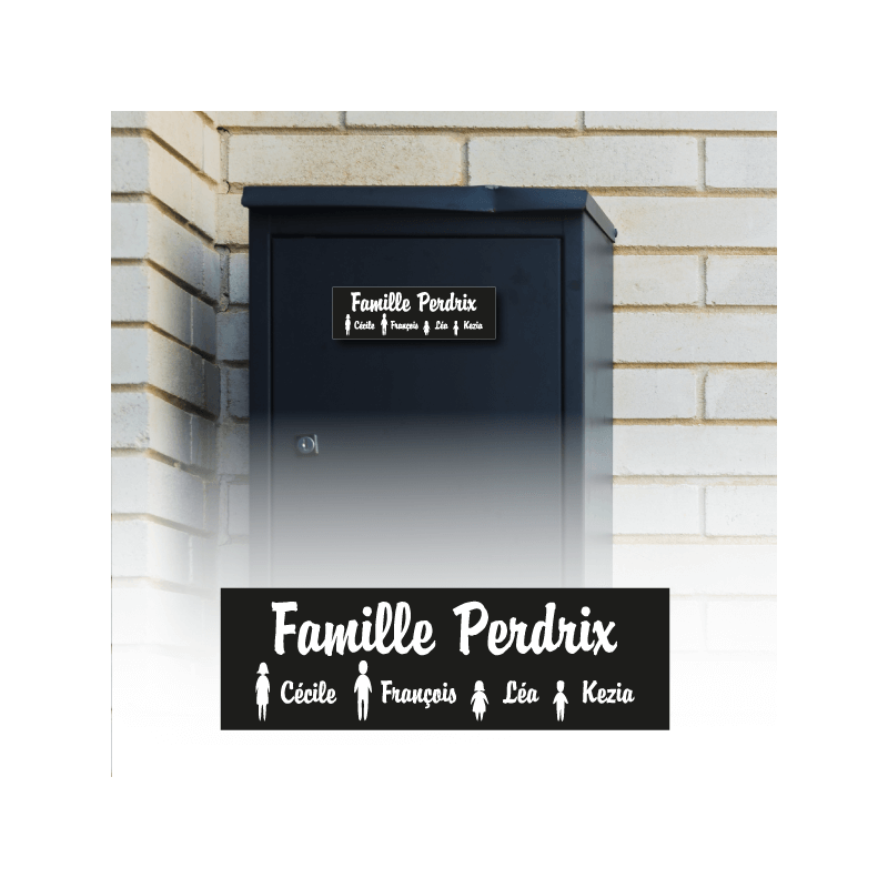 Plaque Boite aux lettres Pictogramme Famille