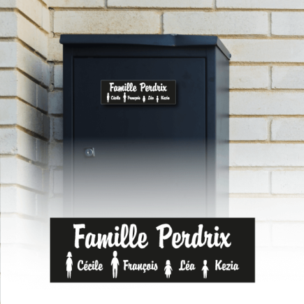 Plaque boite aux lettres personnalisable format FAMILIAL aspect