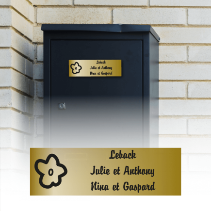 Plaque Boite aux lettres Pictogramme Fleur