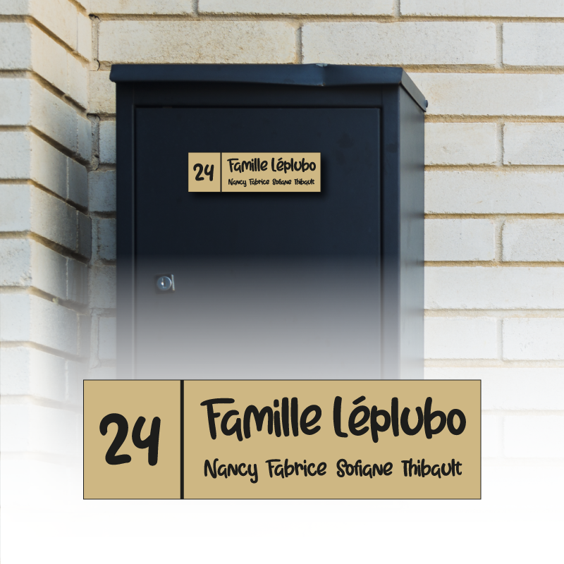 Plaque boîte aux lettres personnalisable avec numéro maison PVC