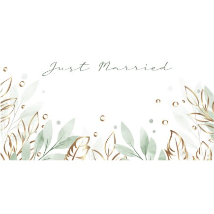 Plaque Just Married avec fleurs