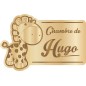 Plaque de Chambre Enfant Bois Girafe