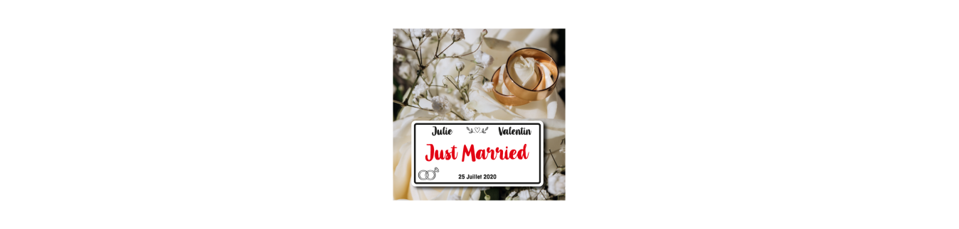 Plaque mariage couple originale et unique - Offrir signalétique Noces