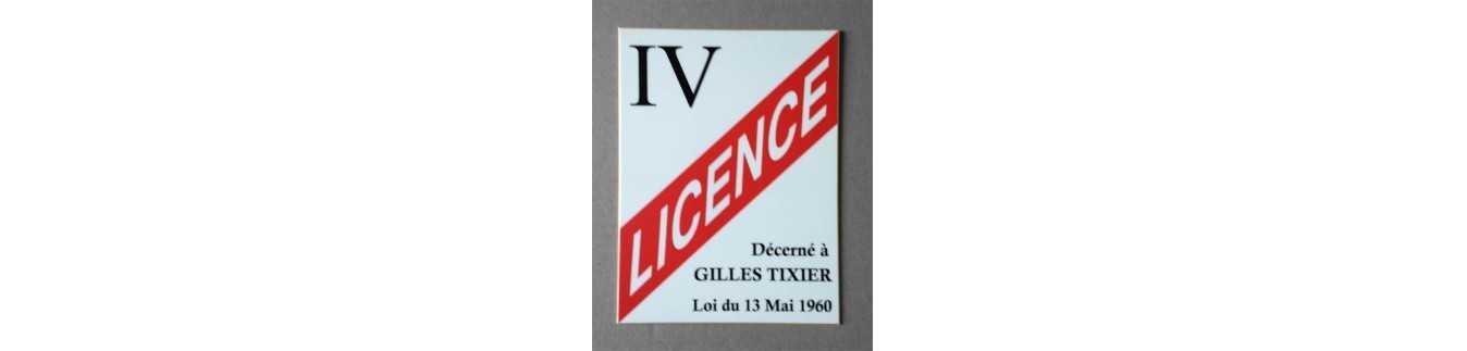 Plaque Licence IV personnalisable | Plaque Cadeau